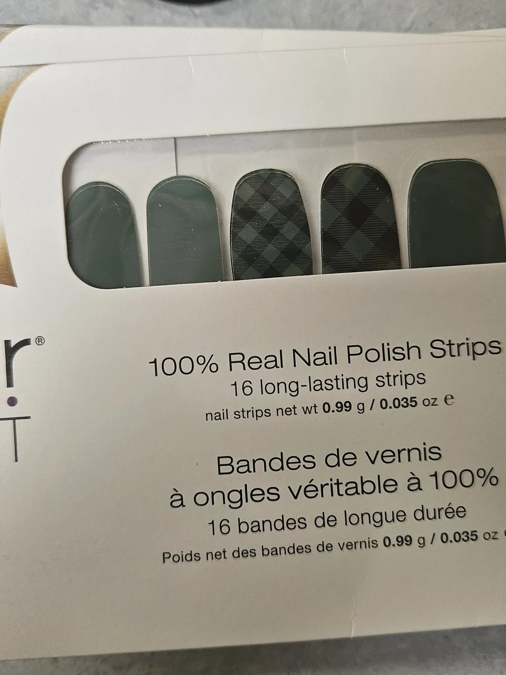 Color Street Dark Green & Plaid Real Nail Polish Strips